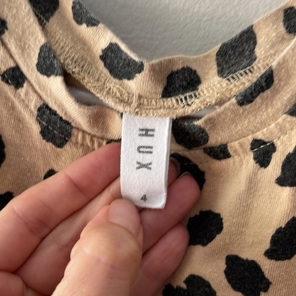 Huxbaby Girls Sz 4 Leopard Print Dress Organic Cotton Designer Retail $50 - Picture 4 of 4